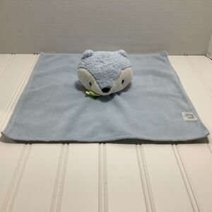 BOPPY Fox Lovey Plush Blue and Gray Security Blanket Polkadots 11”X 11”